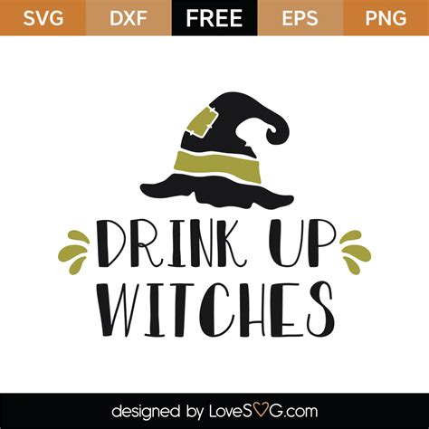 Download Free Drink Up Witches Halloween SVG Cameo